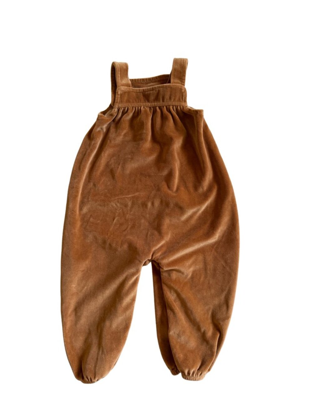 kate quinn - gathered overall jumpsuit | spice velour | organic cotton velour - Picture 2 of 3